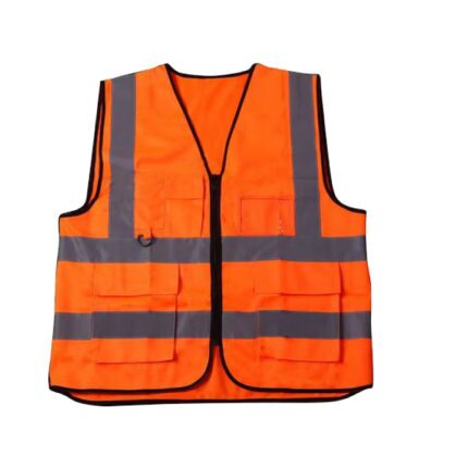 Orange Reflector Vest With Pockets