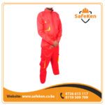 Red Twill Cargo Overalls